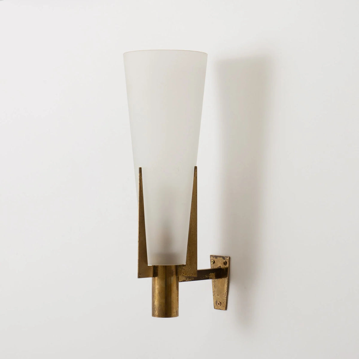 Wall Sconce | Antique Brass & Glass | 35 cm Height