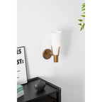 Wall Sconce | Antique Brass & Glass | 35 cm Height