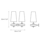 Wall Sconce | Antique Brass & Walnut Wood | Fabric Shade