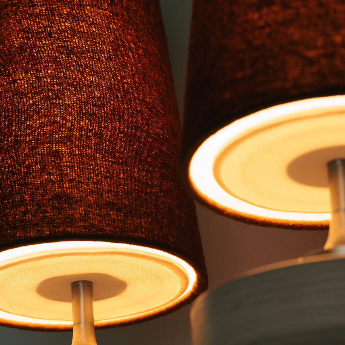 Wall Sconce | Antique Brass & Walnut Wood | Fabric Shade