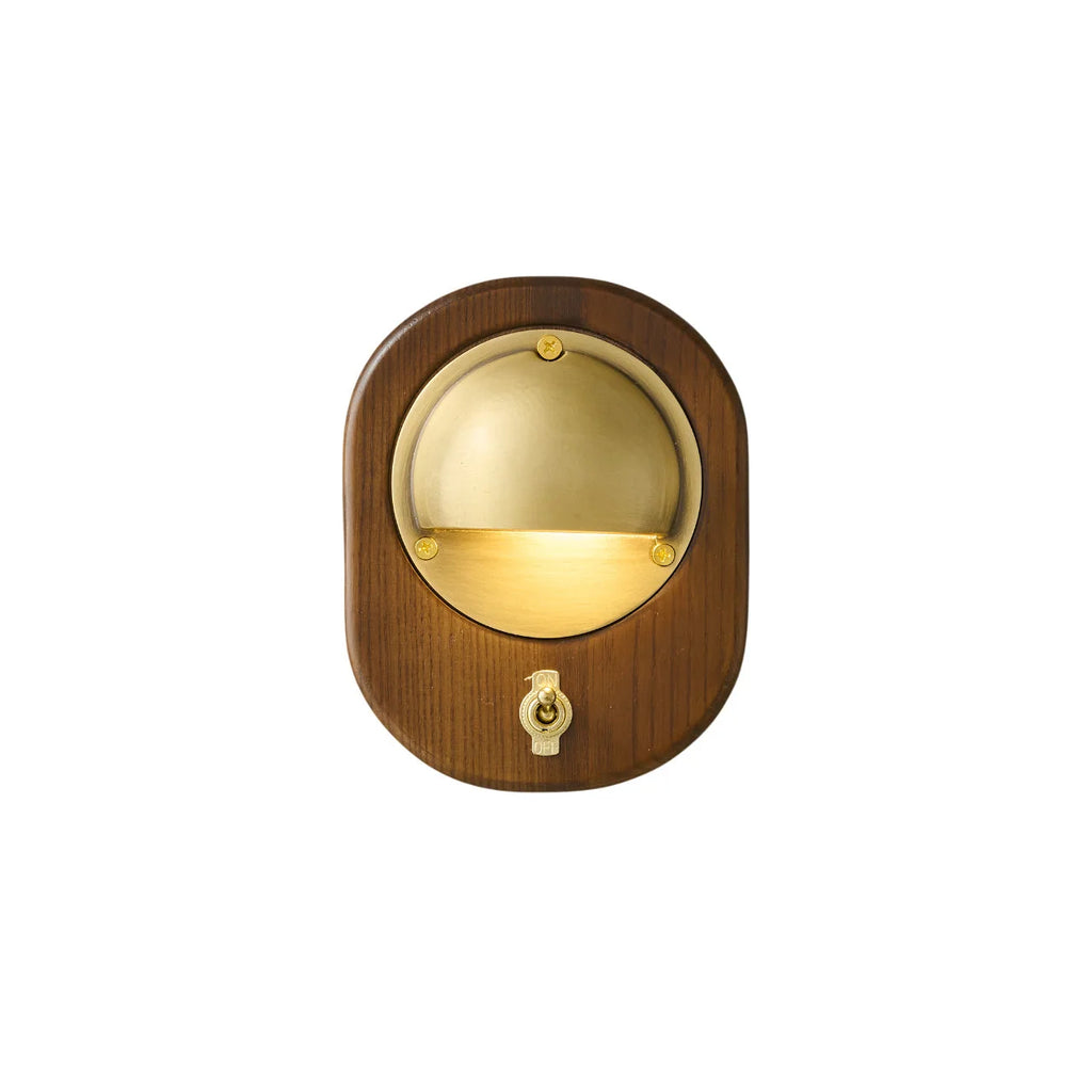 Wall Sconce | Ash Wood & Brass Shade | Compact Accent Lighting
