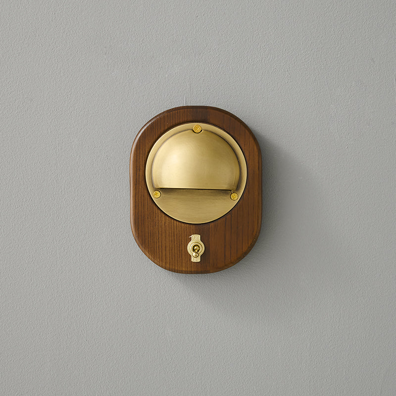 Wall Sconce | Ash Wood & Brass Shade | Compact Accent Lighting