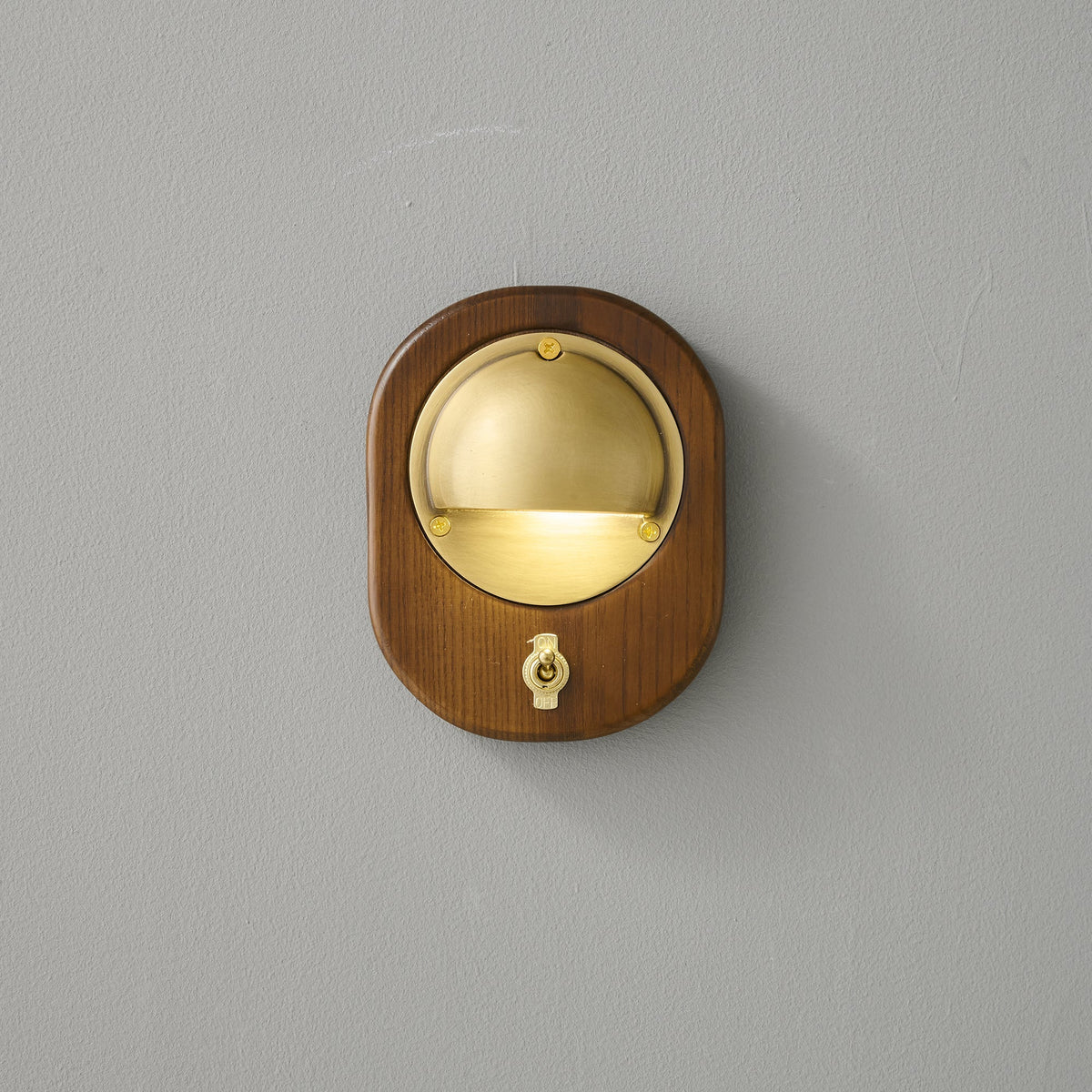 Wall Sconce | Ash Wood & Brass Shade | Compact Accent Lighting
