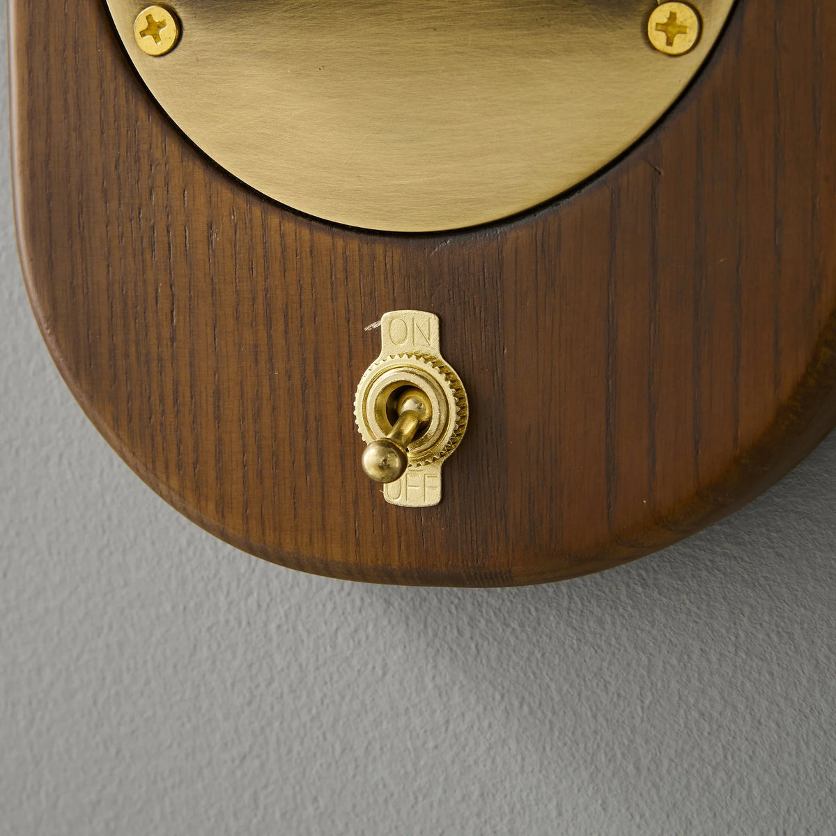 Wall Sconce | Ash Wood & Brass Shade | Compact Accent Lighting