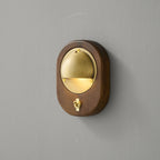 Wall Sconce | Ash Wood & Brass Shade | Compact Accent Lighting