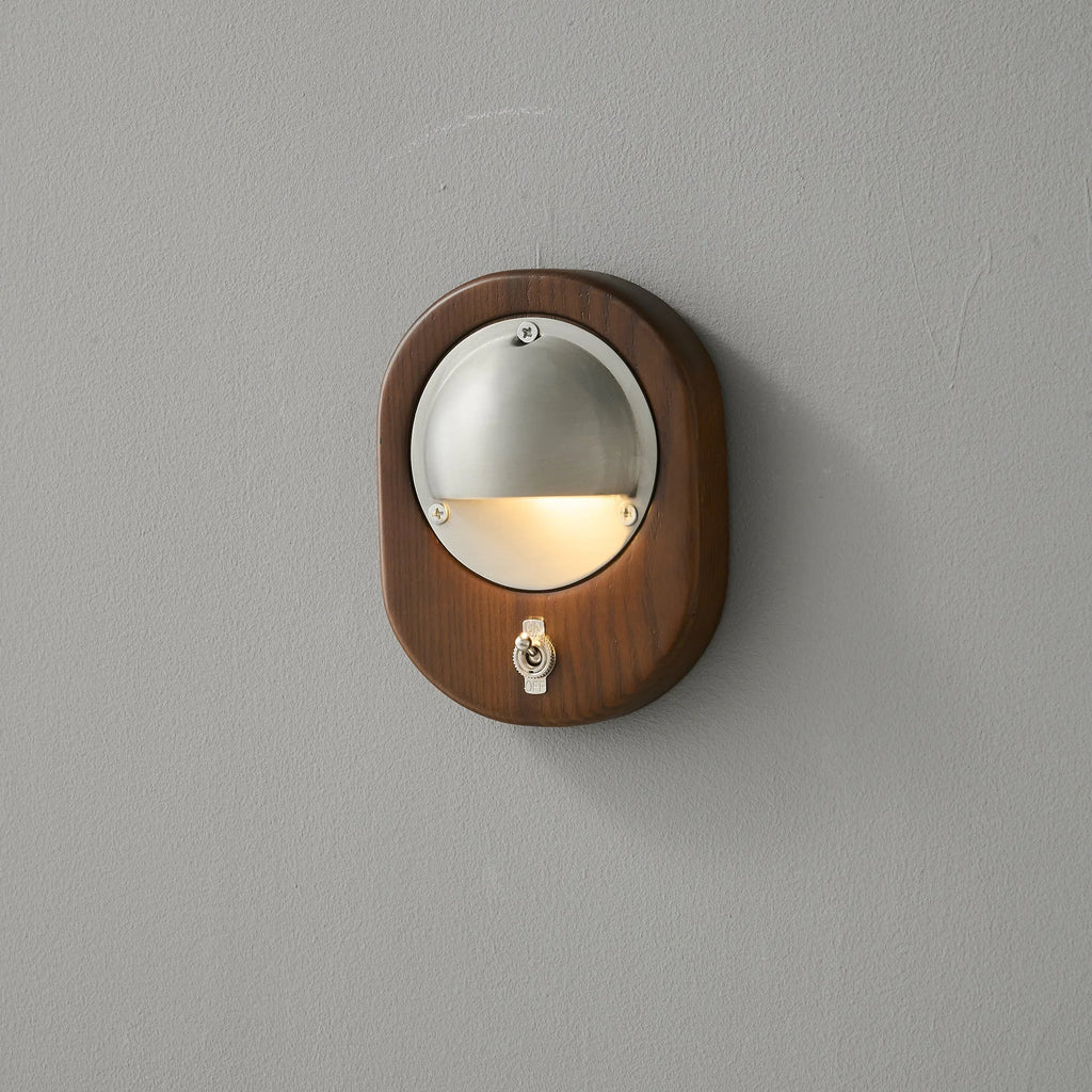 Wall Sconce | Ash Wood & Brass Shade | Compact Accent Lighting