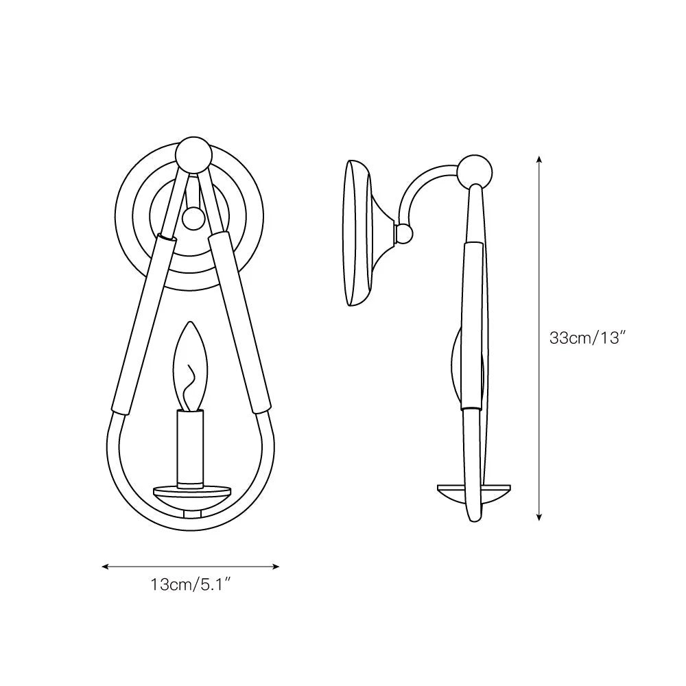 Wall Sconce | Black Iron & Hemp Rope | 33 cm Height