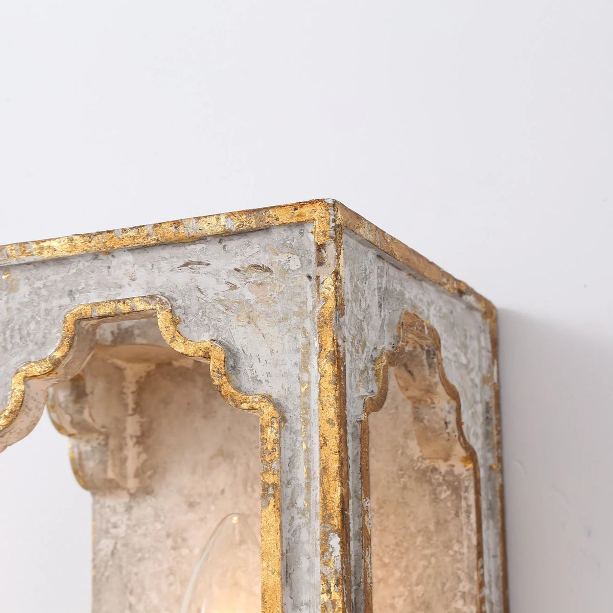Wall Sconce | Boho Rustic Cube | Wood Body & Metal Arm