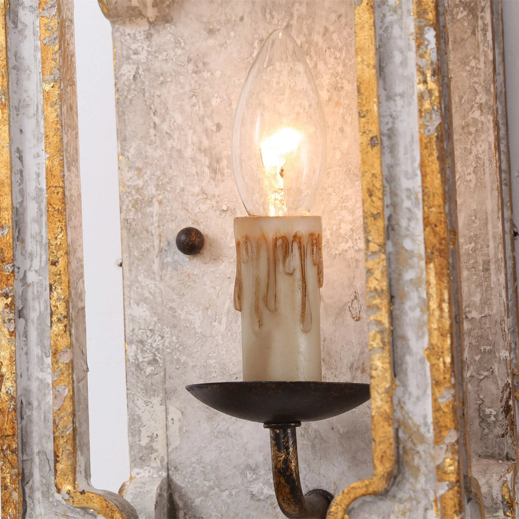 Wall Sconce | Boho Rustic Cube | Wood Body & Metal Arm