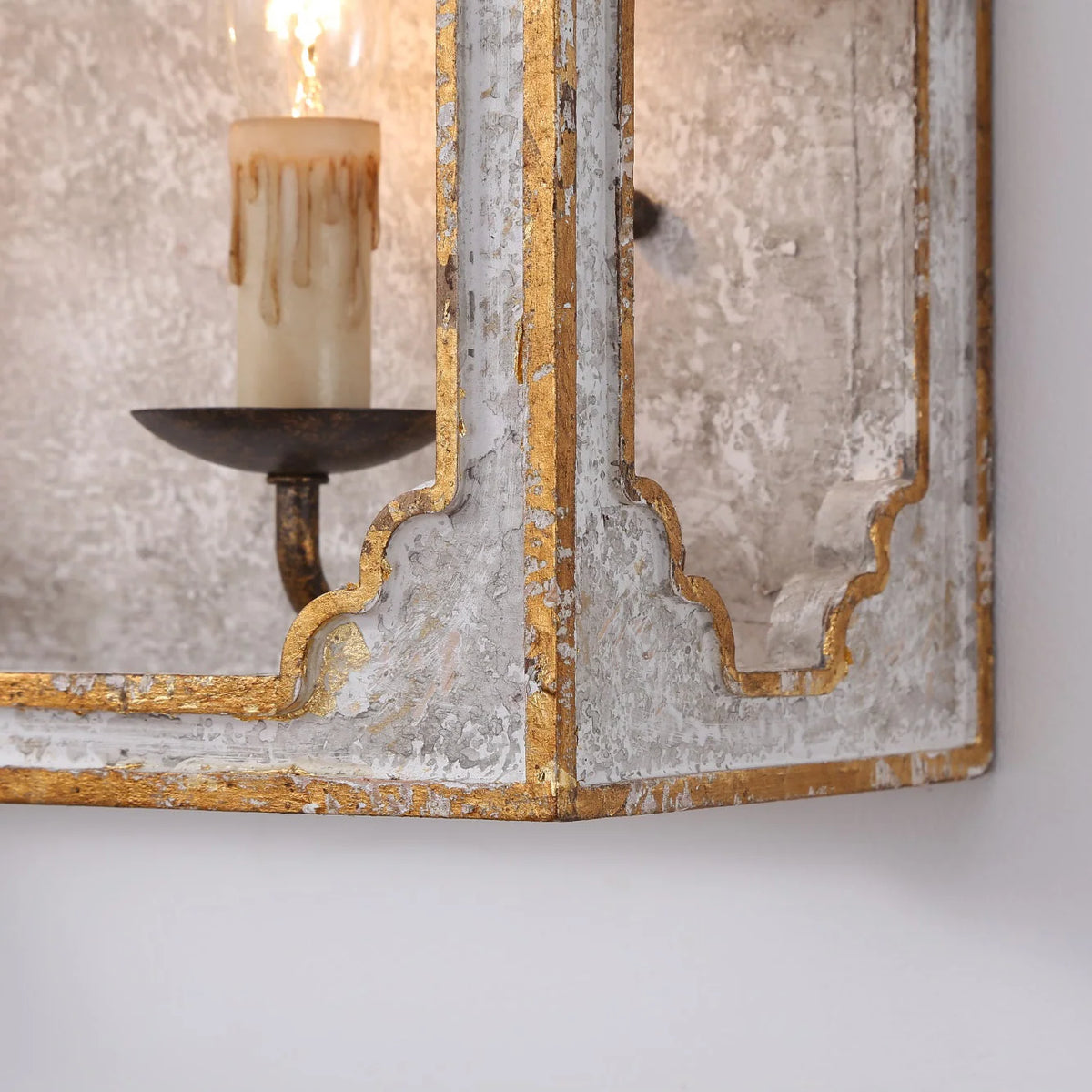 Wall Sconce | Boho Rustic Cube | Wood Body & Metal Arm