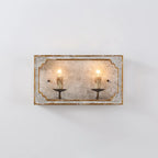 Wall Sconce | Boho Rustic Cube | Wood Body & Metal Arm