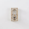 Wall Sconce | Boho Rustic Cube | Wood Body & Metal Arm