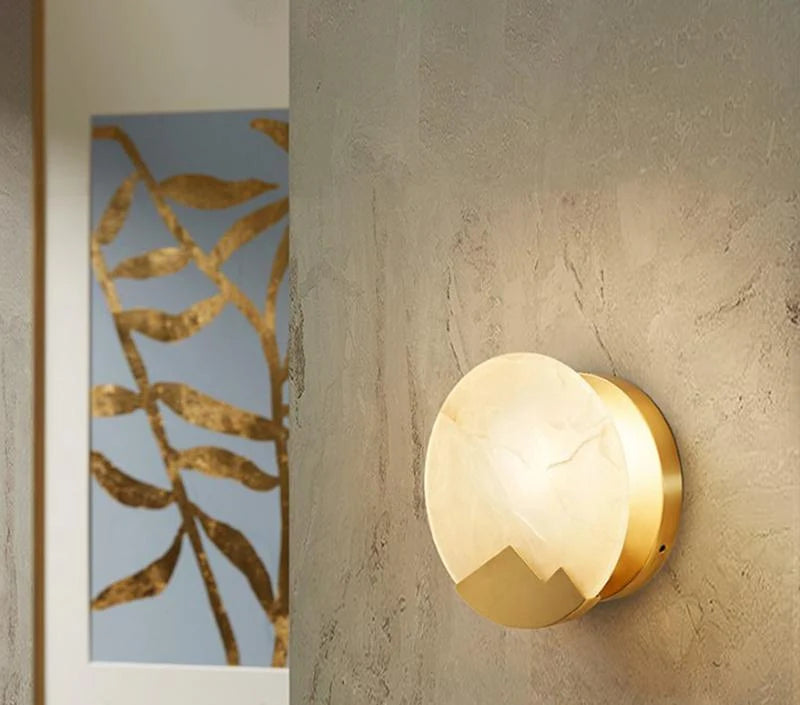Wall Sconce | Brass & Alabaster | Soft Ambient Glow