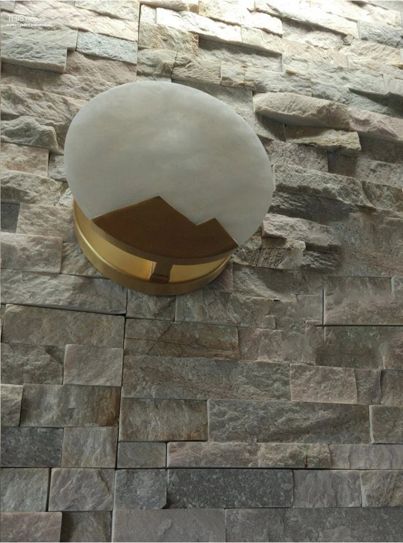 Wall Sconce | Brass & Alabaster | Soft Ambient Glow