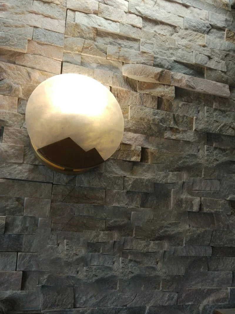 Wall Sconce | Brass & Alabaster | Soft Ambient Glow
