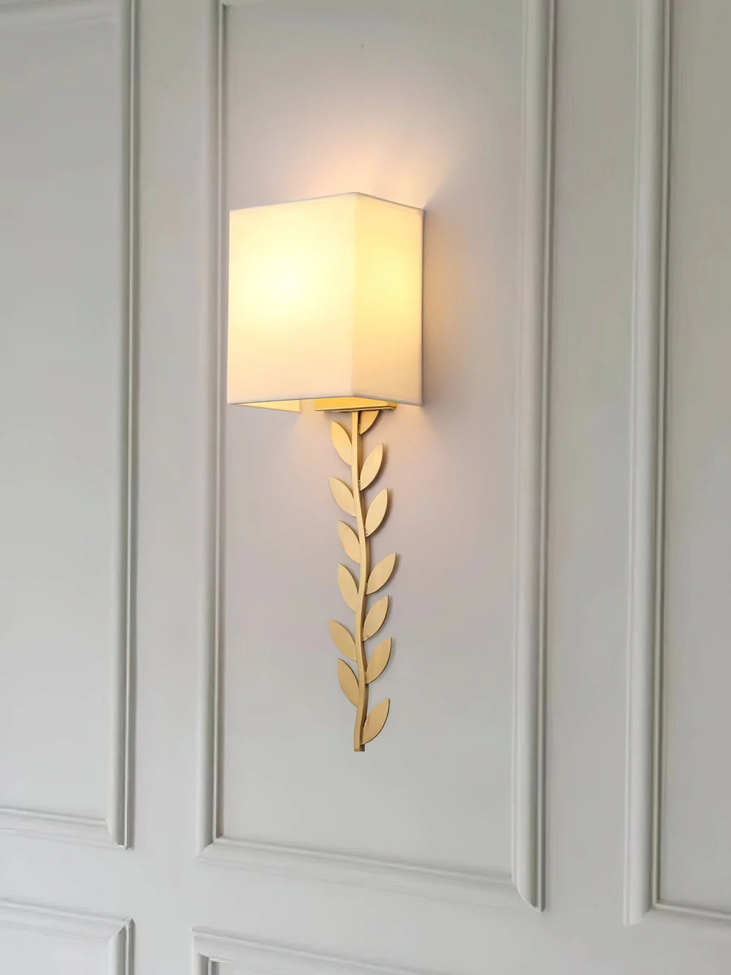 Wall Sconce | Brass Body & Fabric Shade | Ø18 x H61 cm