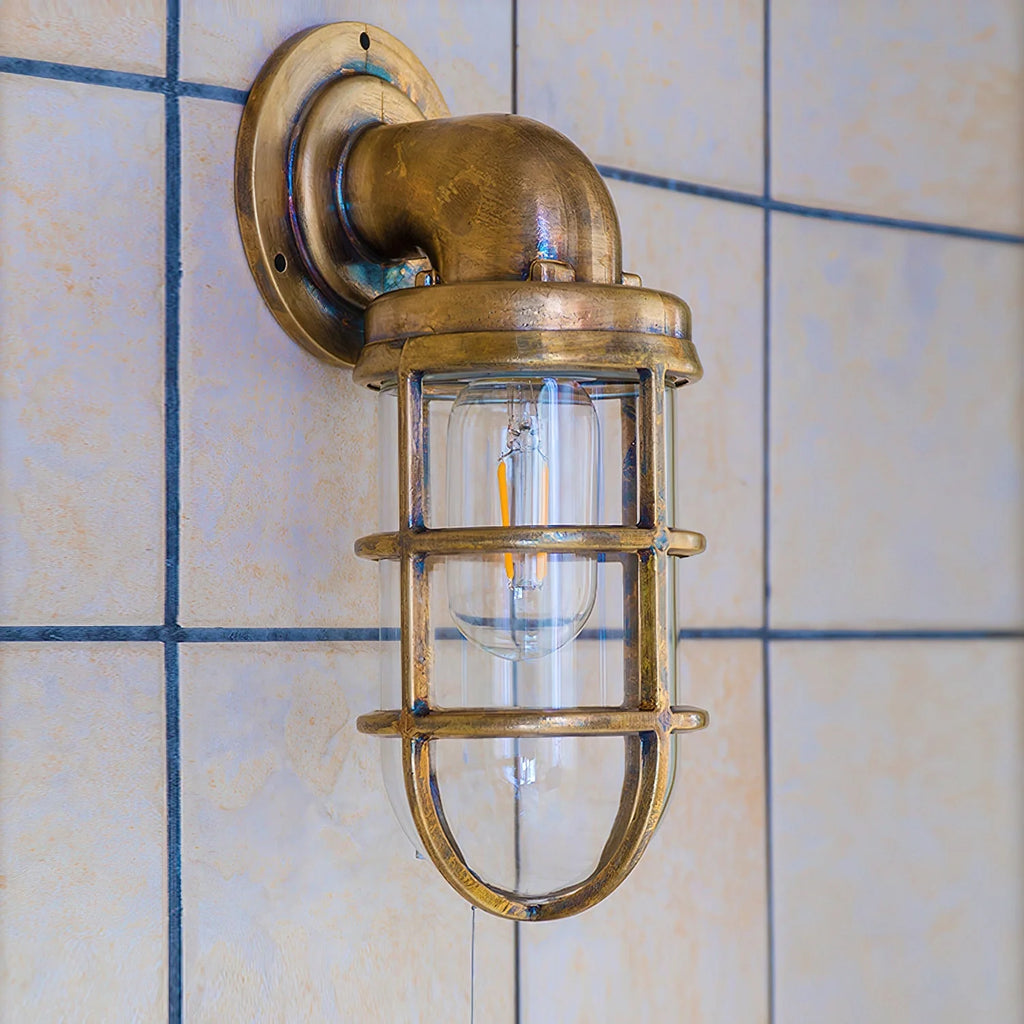 Wall Sconce | Brass & Clear Glass | Indoor & Covered Outdoor Use
