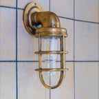 Wall Sconce | Brass & Clear Glass | Indoor & Covered Outdoor Use
