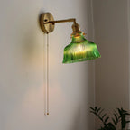 Wall Sconce | Brass & Glass Shade | Hardwired