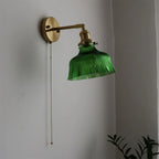 Wall Sconce | Brass & Glass Shade | Hardwired