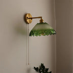 Wall Sconce | Brass & Glass Shade | Hardwired