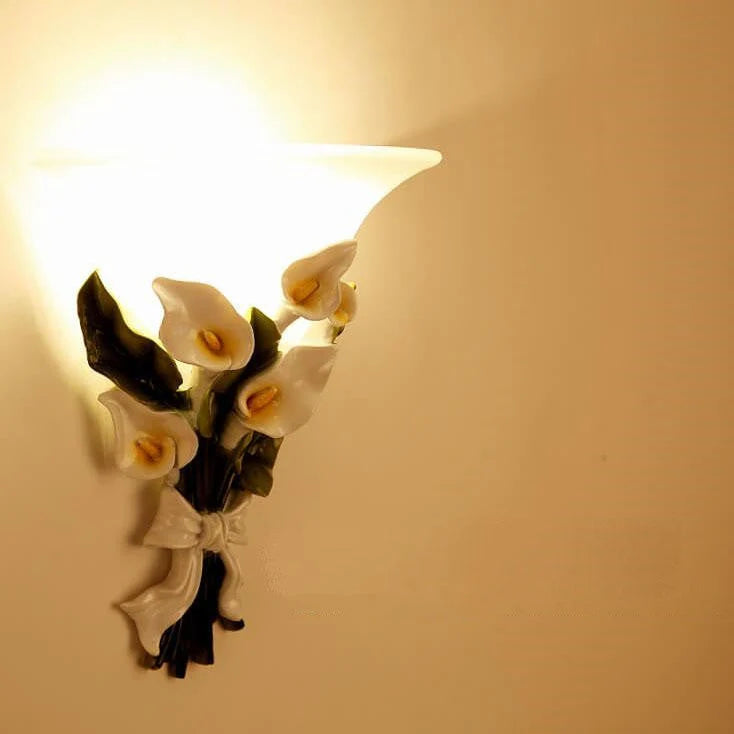 Wall Sconce | Calla Lily Glass | Energy-Efficient Warm LED