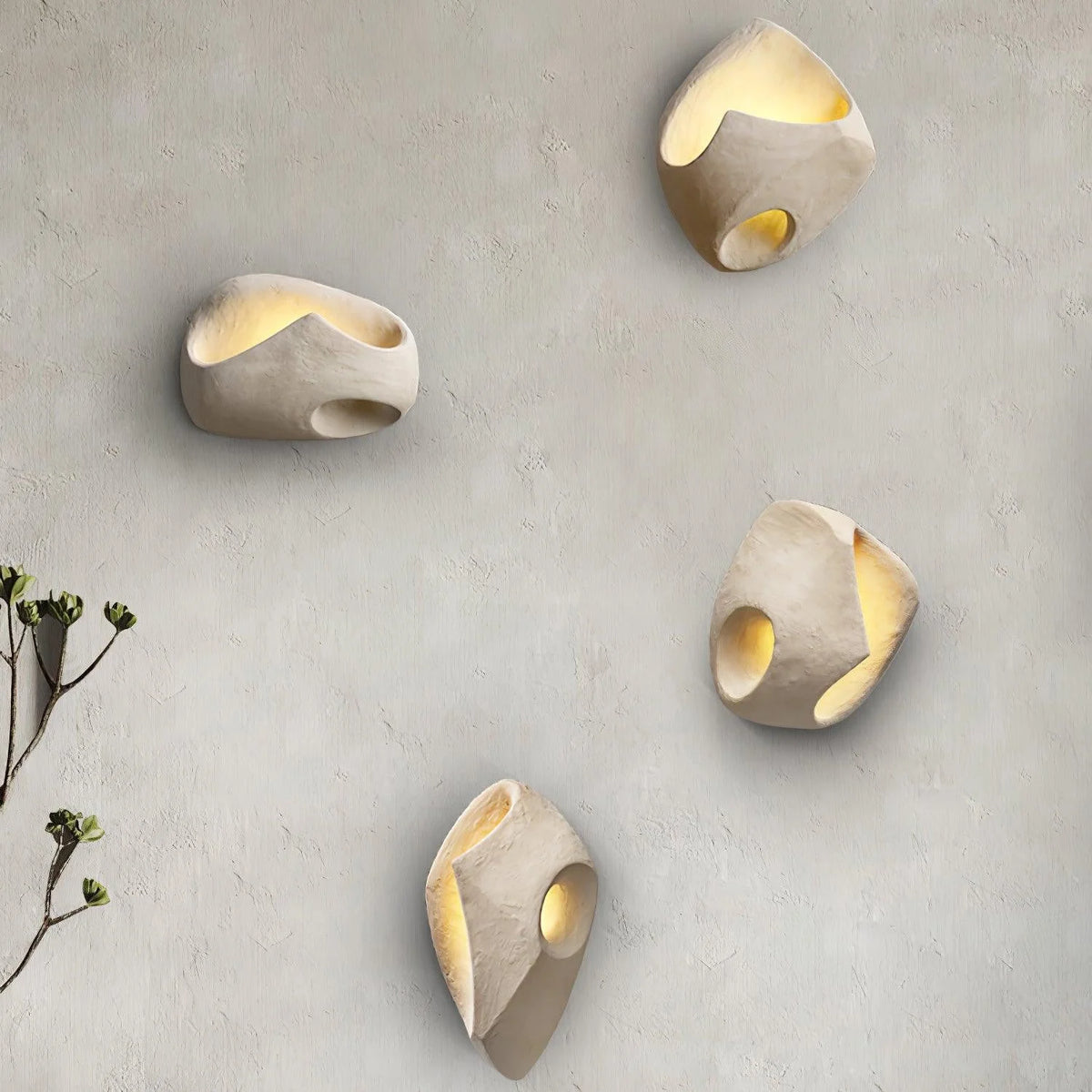 Wall Sconce | Cement Hollow Sculptural & E14 Socket | Multiple Sizes