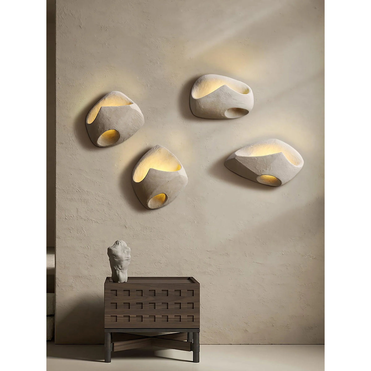 Wall Sconce | Cement Hollow Sculptural & E14 Socket | Multiple Sizes