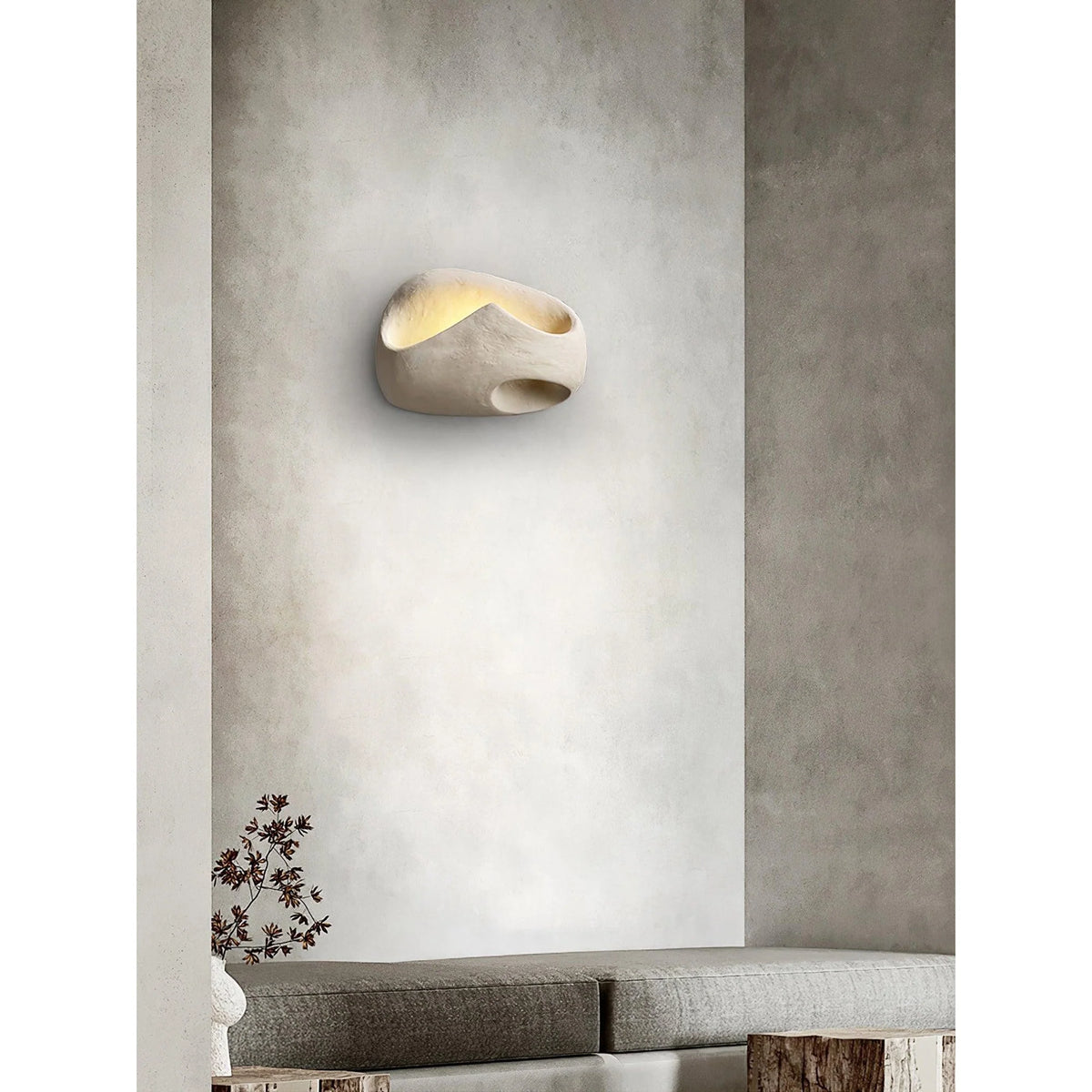 Wall Sconce | Cement Hollow Sculptural & E14 Socket | Multiple Sizes