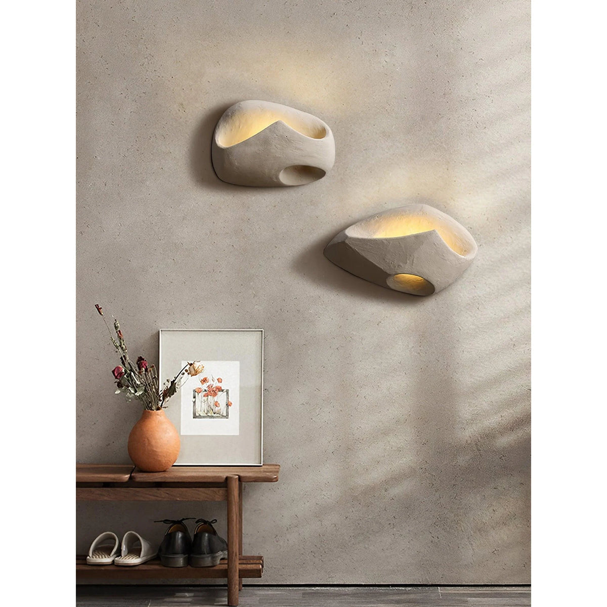 Wall Sconce | Cement Hollow Sculptural & E14 Socket | Multiple Sizes