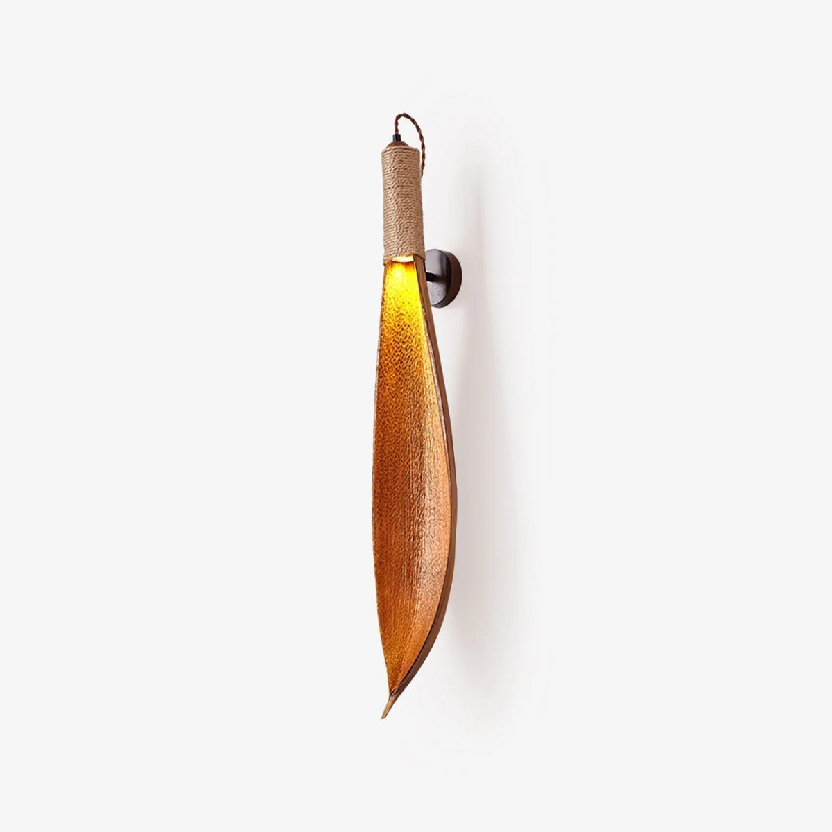 Wall Sconce | Cocoa Leaf Shade & Hemp Rope | E26/E27 Compatible