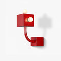 Wall Sconce | Cube Red Metal & E26/E27 Compatible