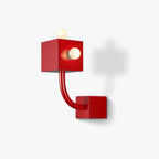 Wall Sconce | Cube Red Metal & E26/E27 Compatible