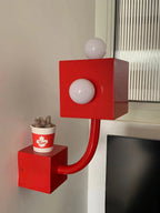 Wall Sconce | Cube Red Metal & E26/E27 Compatible