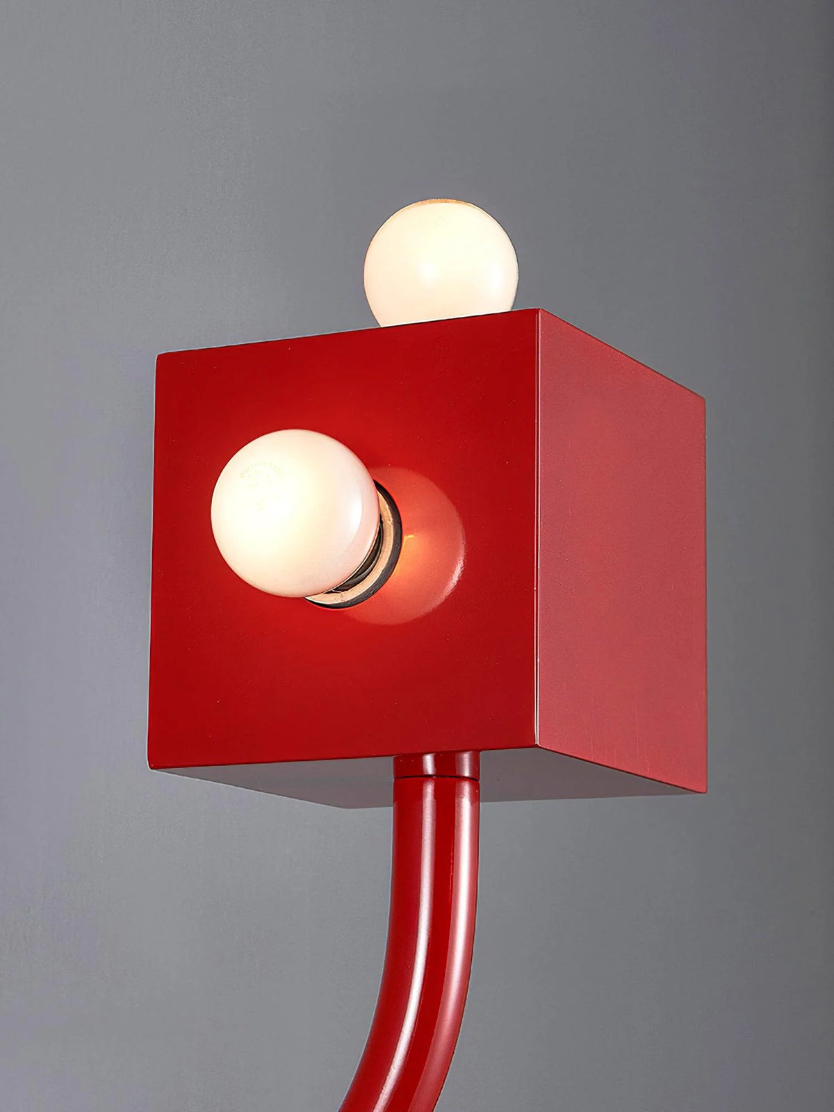 Wall Sconce | Cube Red Metal & E26/E27 Compatible