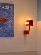 Wall Sconce | Cube Red Metal & E26/E27 Compatible