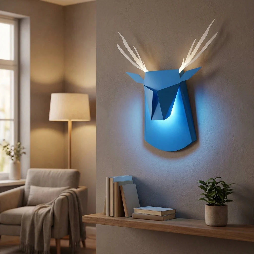 Wall Sconce | Deer Silhouette & Soft Ambient LED | 38 x 35 cm