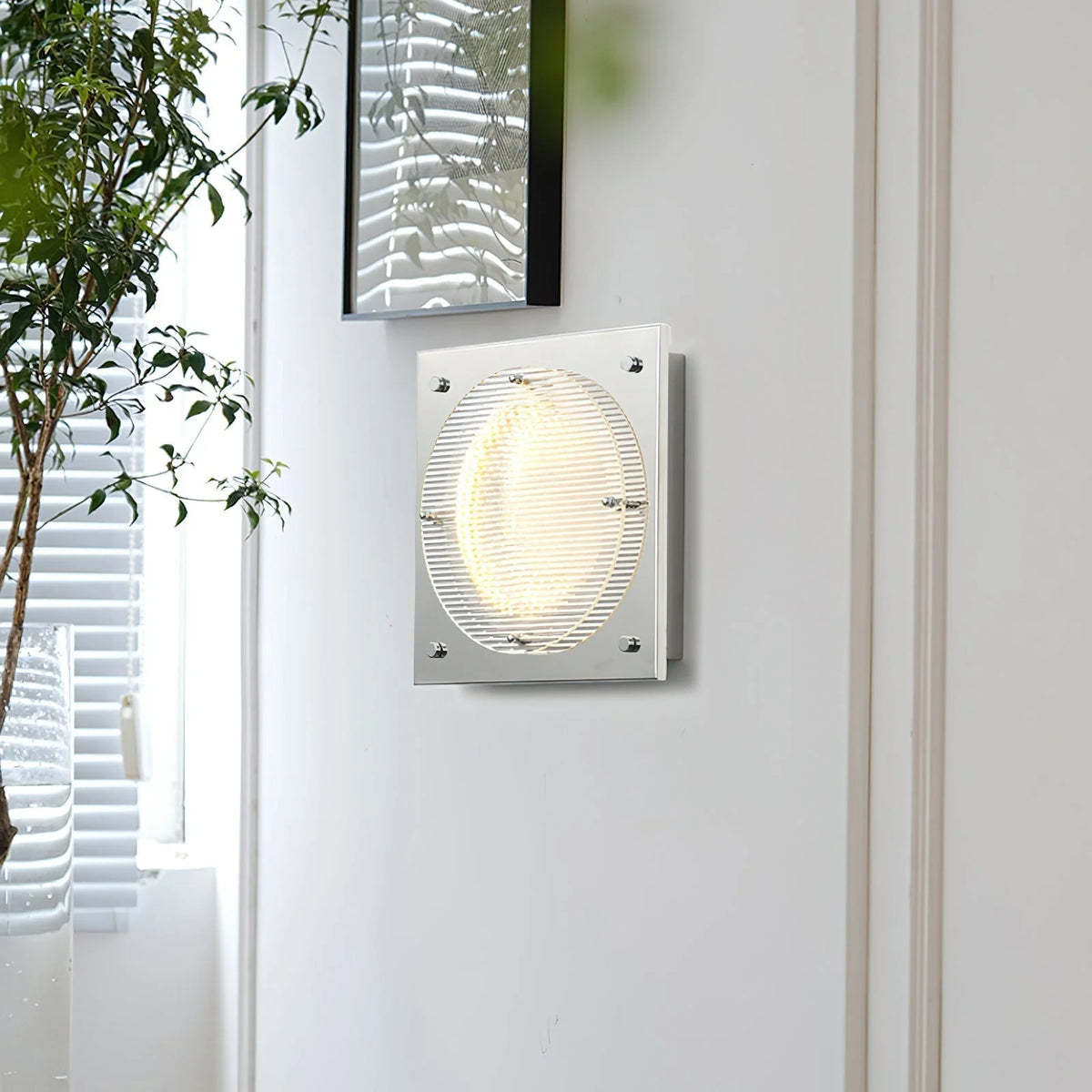 Wall Sconce | Geometric Prism Shield & Integrated LED
