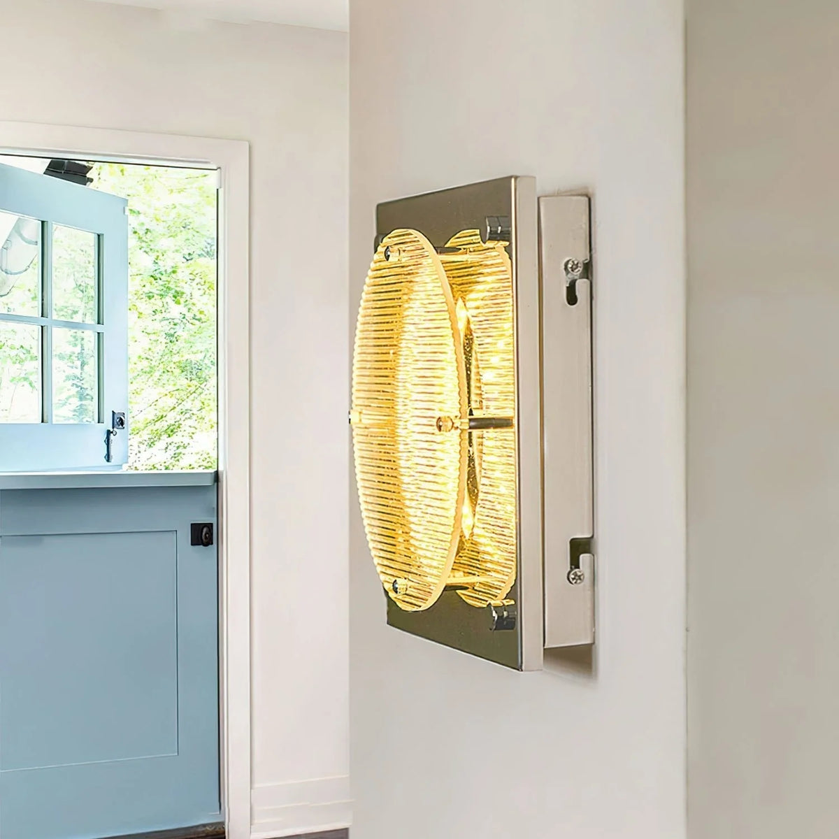 Wall Sconce | Geometric Prism Shield & Integrated LED