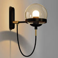 Wall Sconce | Glass Globe, Iron Frame, Dimmable LED | Bulb Included