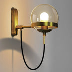 Wall Sconce | Glass Globe, Iron Frame, Dimmable LED | Bulb Included