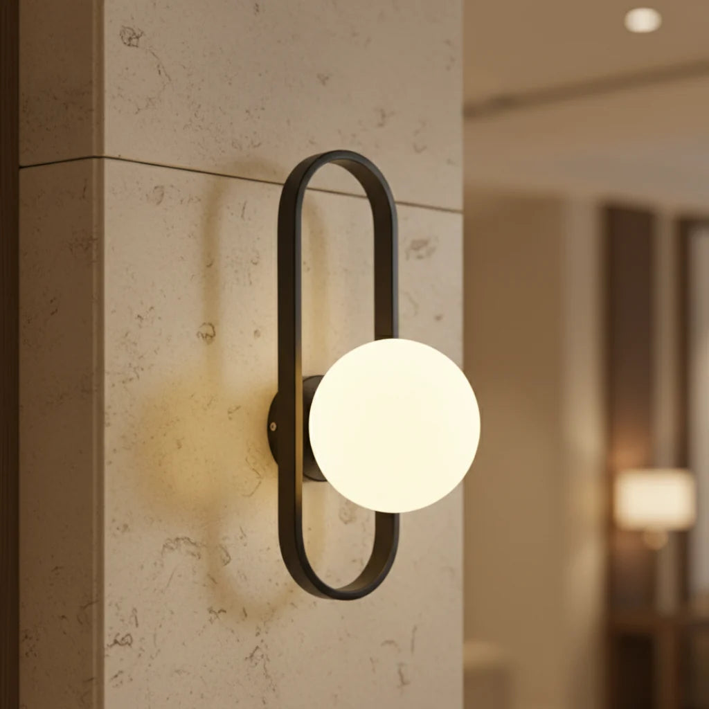 Wall Sconce | Glass & Metal Warm LED | E27 Bulb Included