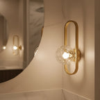 Wall Sconce | Glass & Metal Warm LED | E27 Bulb Included