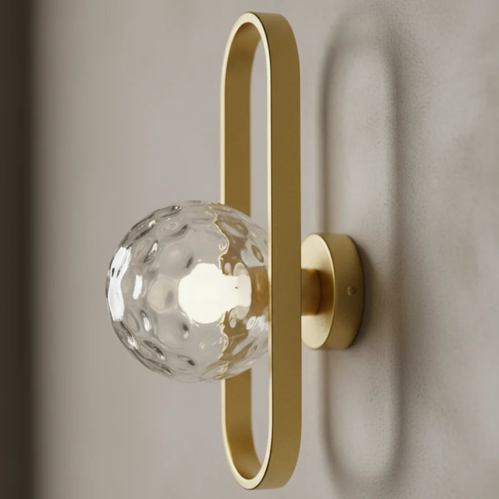 Wall Sconce | Glass & Metal Warm LED | E27 Bulb Included