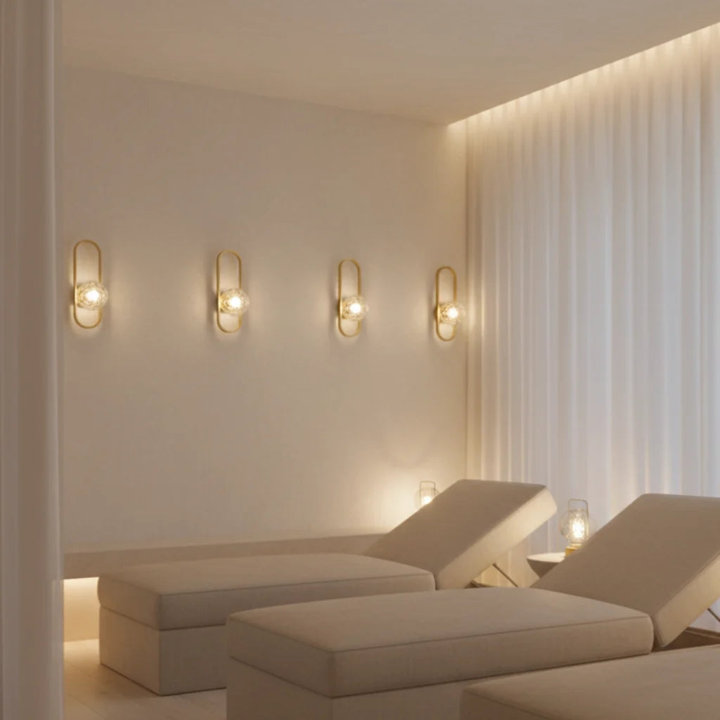 Wall Sconce | Glass & Metal Warm LED | E27 Bulb Included