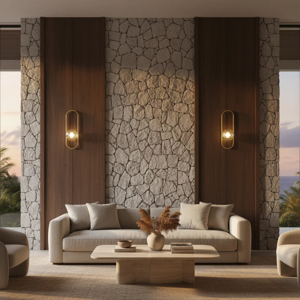 Wall Sconce | Glass & Metal Warm LED | E27 Bulb Included
