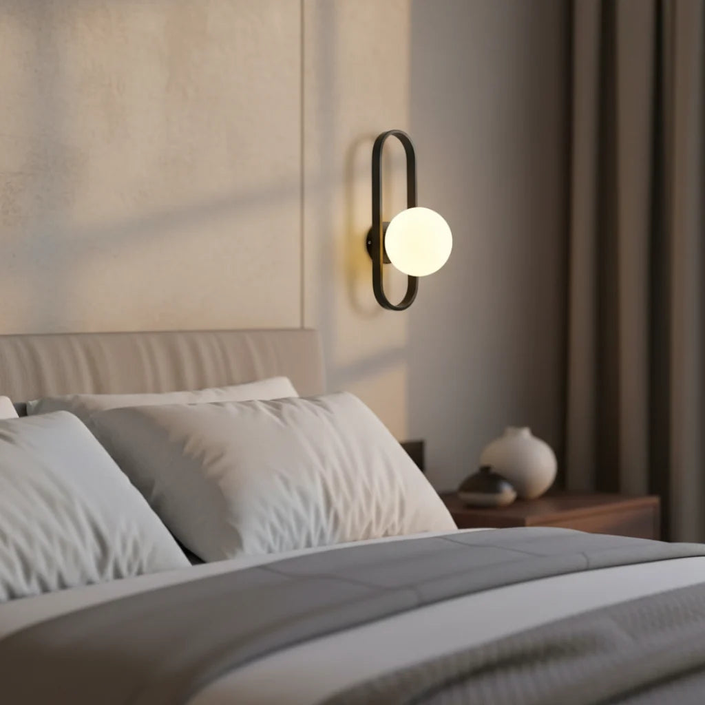 Wall Sconce | Glass & Metal Warm LED | E27 Bulb Included