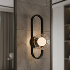 Wall Sconce | Glass & Metal Warm LED | E27 Bulb Included
