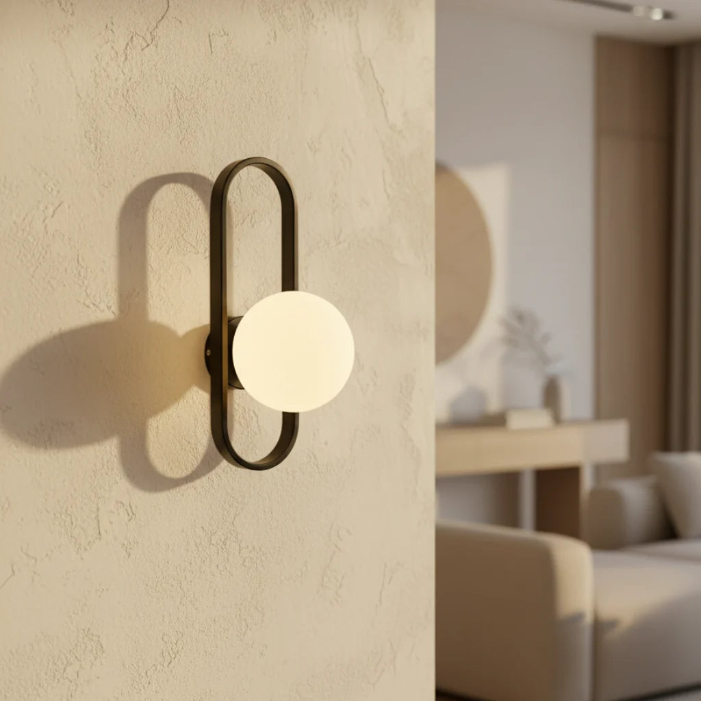 Wall Sconce | Glass & Metal Warm LED | E27 Bulb Included