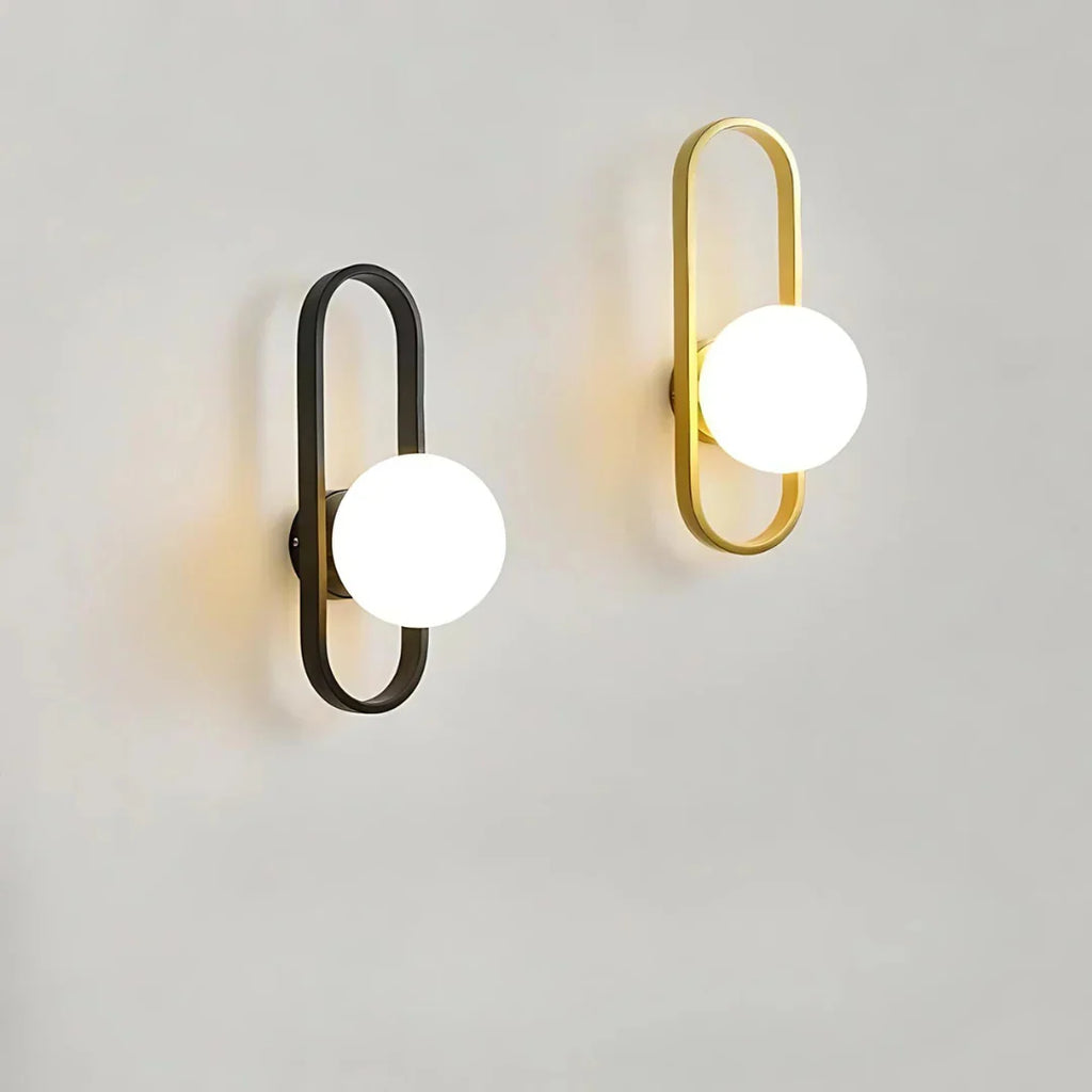Wall Sconce | Glass & Metal Warm LED | E27 Bulb Included